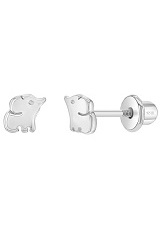 beautiful little elephant silver toddler earrings  